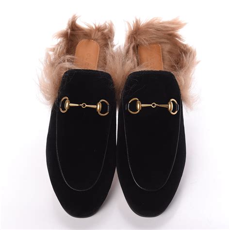 fur gucci slides|Gucci fur slides women.